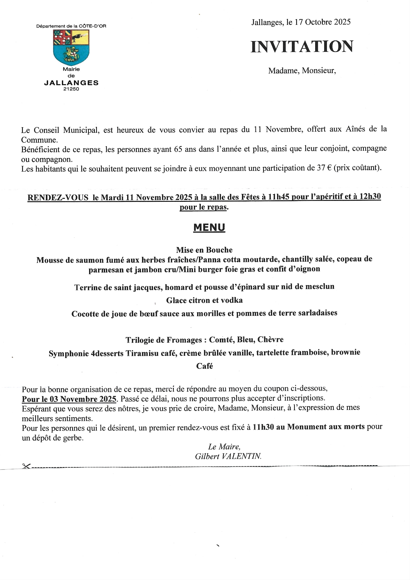 Invitation 11 Novembre 2025