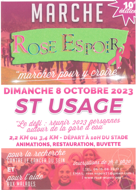 Marche Rose Espoir 2023 St Usage