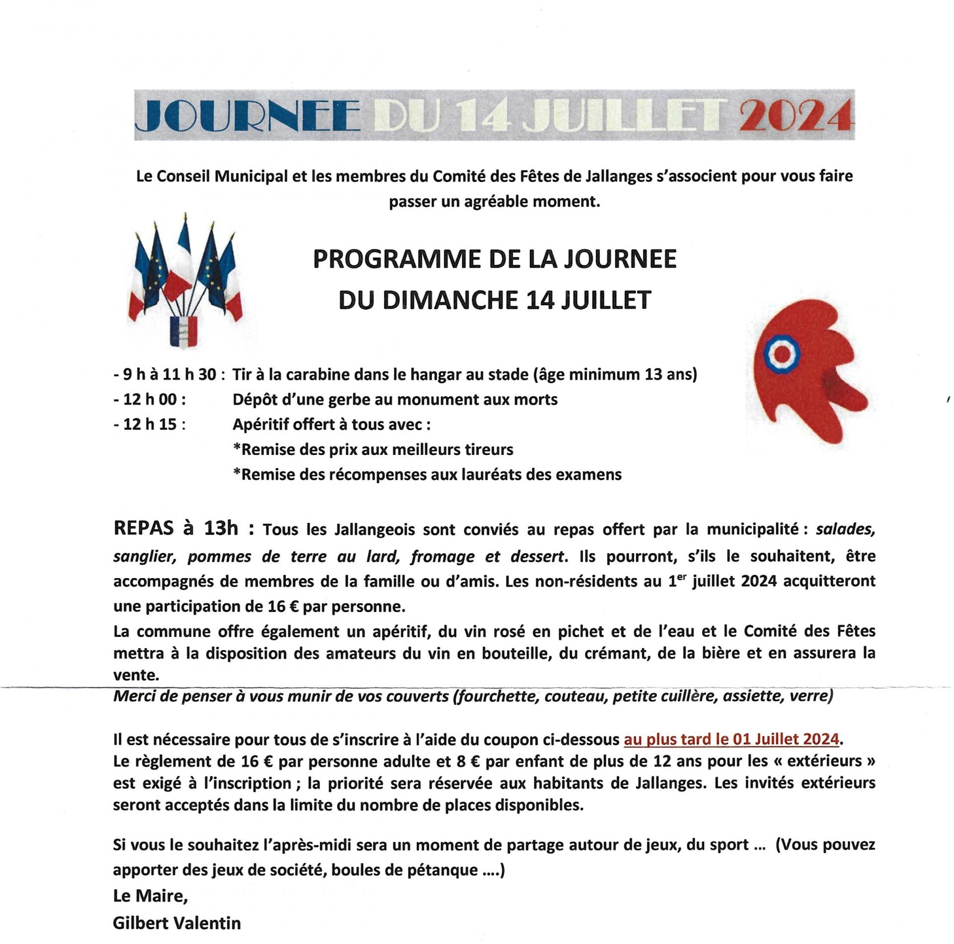 Programme 14 Juillet 2024