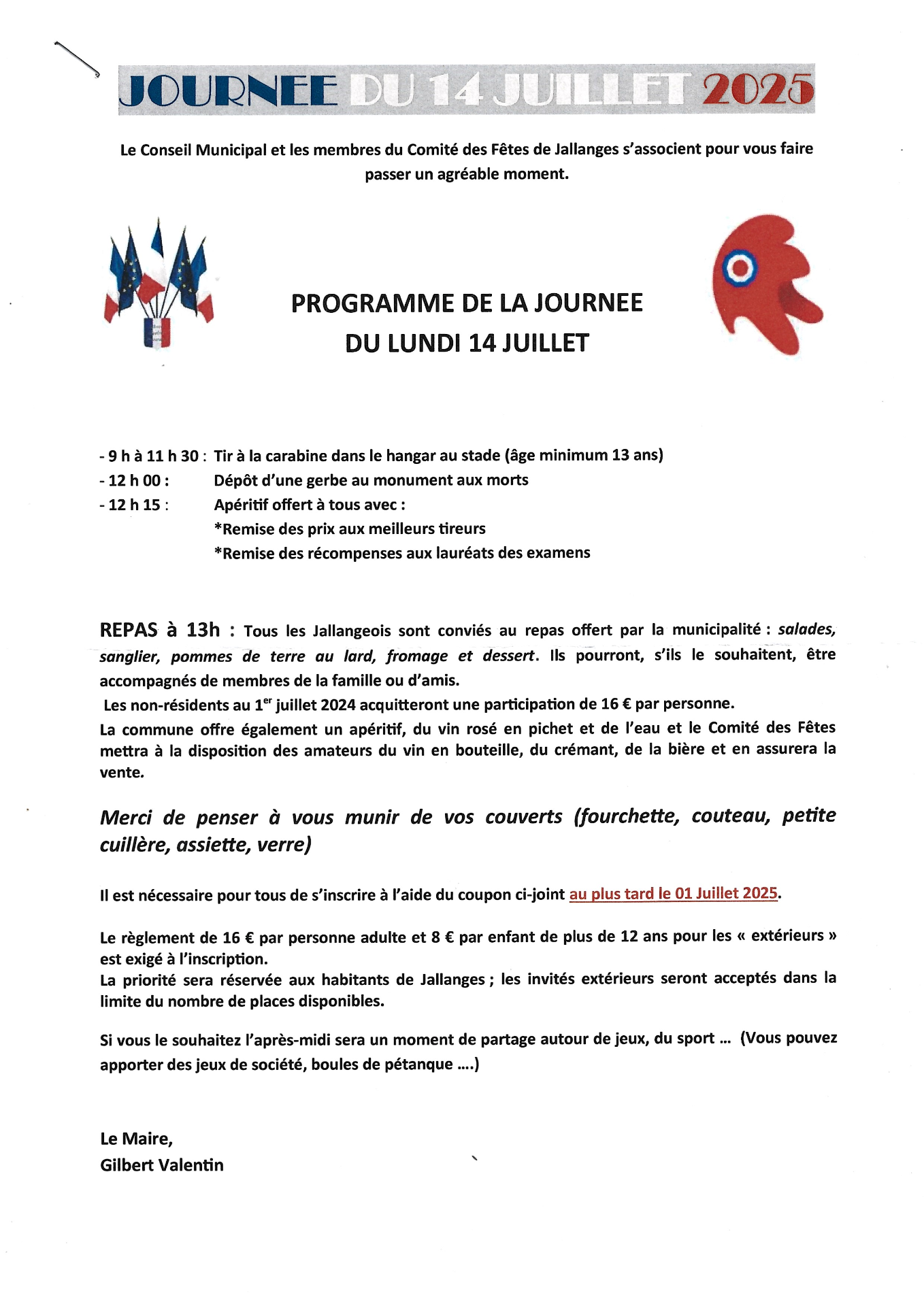 Programme du 14 Juillet 2025